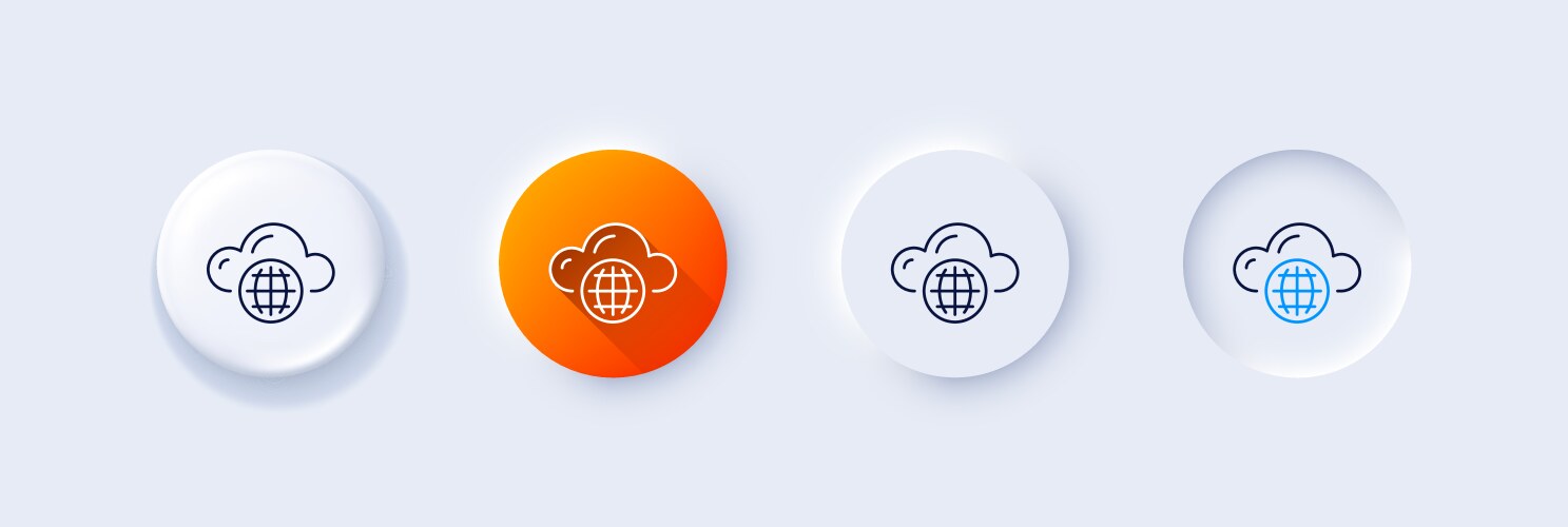 Cloud computing line icon internet data storage vektorbild