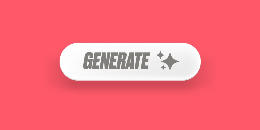Generate button clean white ui element vector image