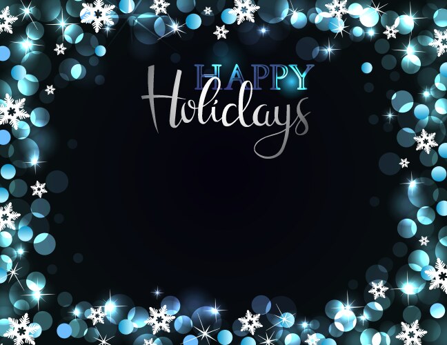 Holiday party invitation on silver-blue background vector image