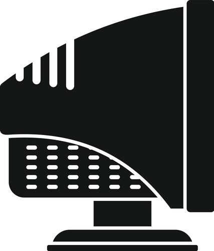 Monitor icon simple computer display vector image