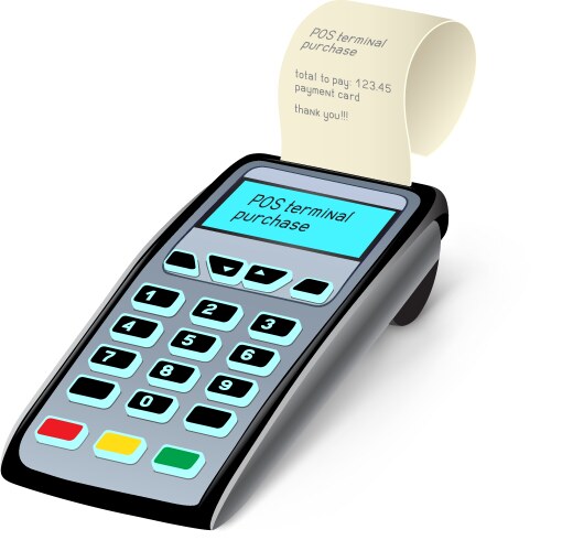 Payment terminal check mark pos – Royalty-Free Vector | VectorStock