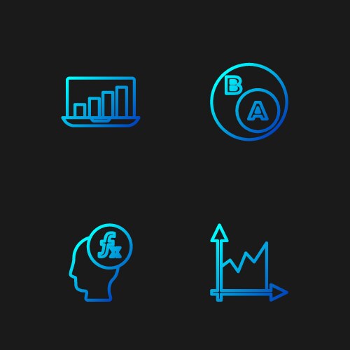Set line graph schedule chart diagram function vector image