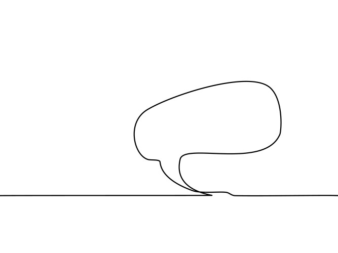 Continuous line drawing of speech bubble marks vector image