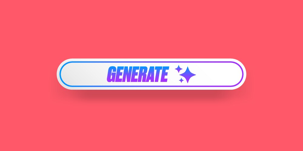 Generate button clean white ui element vector image