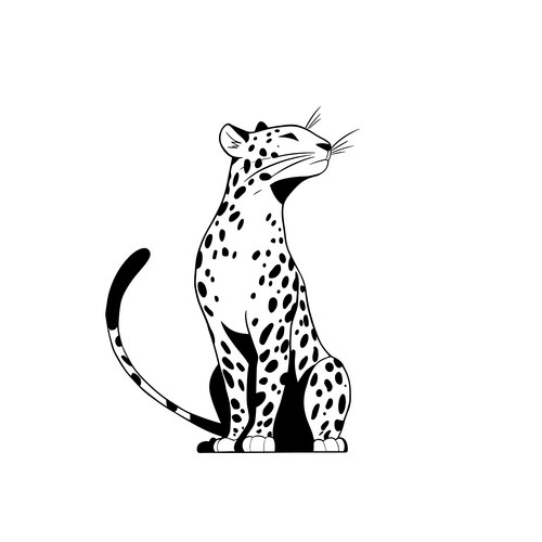Leopard Line Art - Minimalist Vector Image