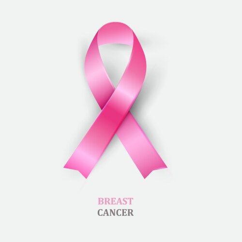 Pink ribbon - breast cancer awareness vector image