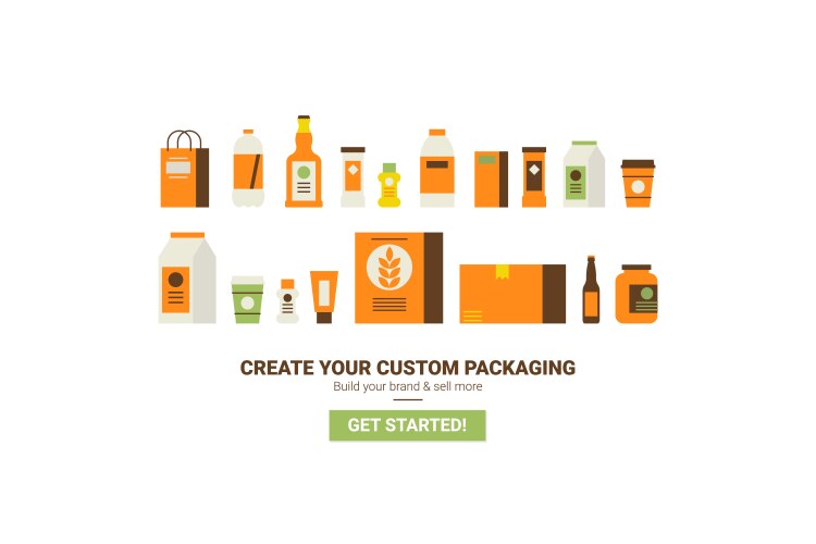 Custom packaging concept vector image