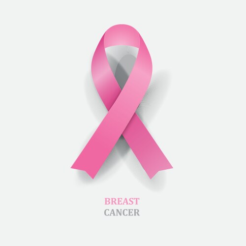 Pink ribbon - breast cancer awareness vector image