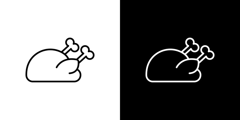 Roasted turkey icons editable stroke logotype Vector Image