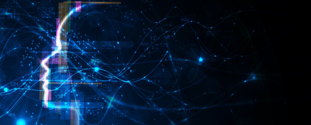 Abstract artificial intelligence cloud computing vector image
