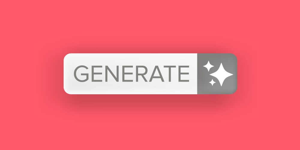 Generate button clean white ui element vector image