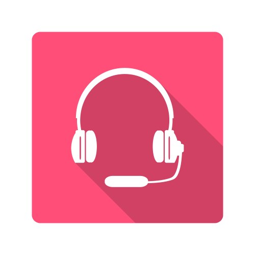 headphones with microphone icon vector