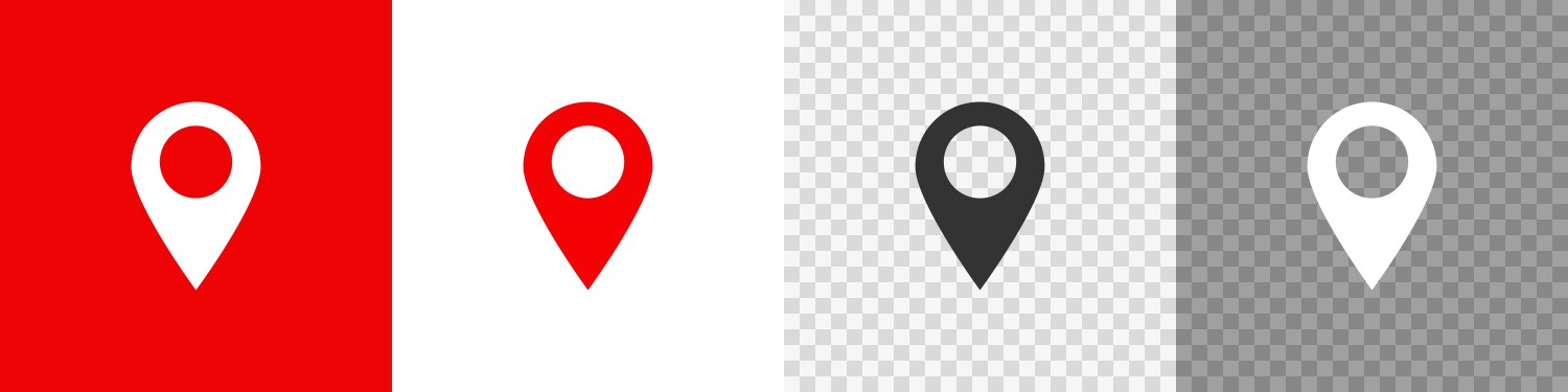 Set map pin icon in flat style button gps pointer vector image