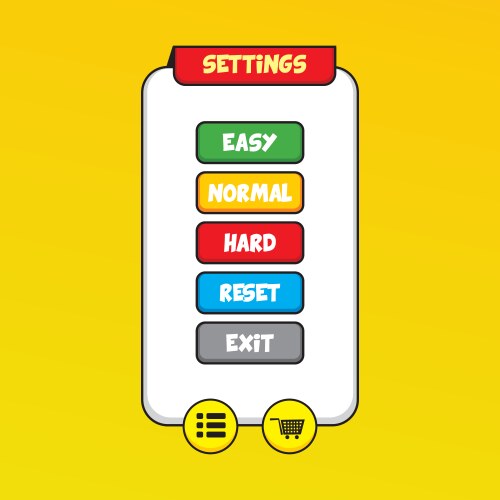 Video game asset menu icon button layer art vector image