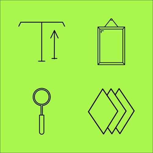 Design elements simple linear outline icon set vector image