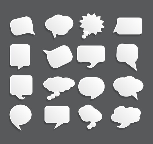 Abstract modern origami speech bubble set Vector Image