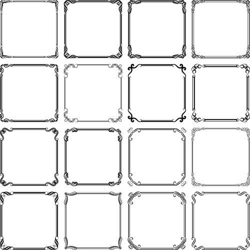 Decorative frames and borders rectangle set 7 Vector Image