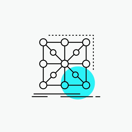 Data framework app cluster complex line icon vector image