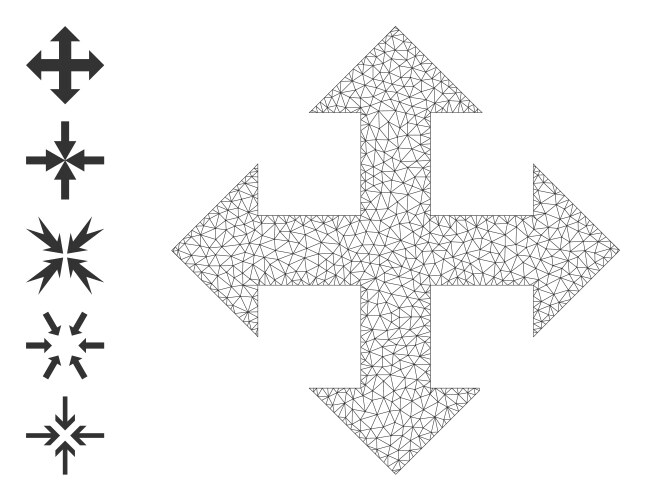 Web net expand arrows icon with simple glyphs vector image