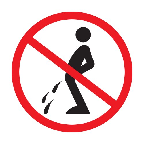 No peeing on floor sign do not pee outside Vector Image