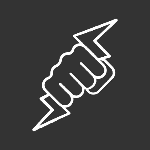 Hand holding lightning bolt chalk icon Vector Image
