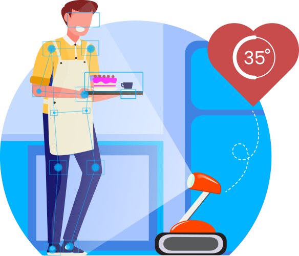 Check your body temperature vector image