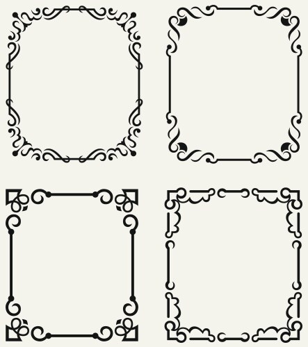 Flourish Frame Collection Royalty Free Vector Image