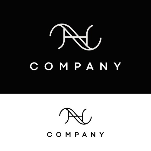Letter nh or aa logo design Vector Image