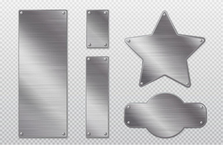 steel metal tag plate with borders and rivets vector image