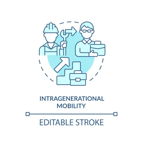 Intragenerational mobility soft blue concept icon vector image