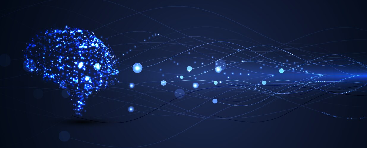 Neural network and data science technology vector image