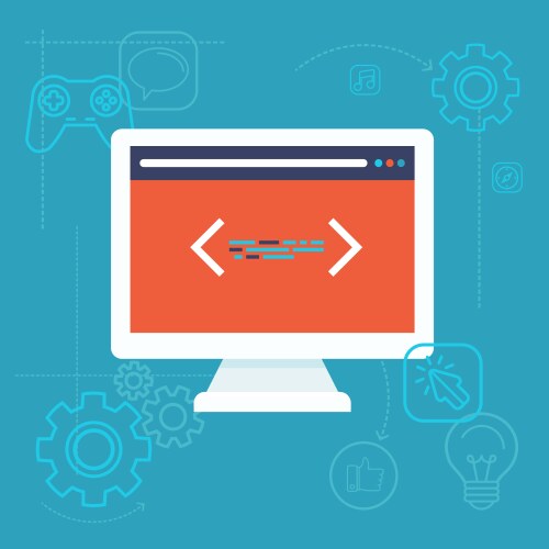 software testing concept in flat style vector image