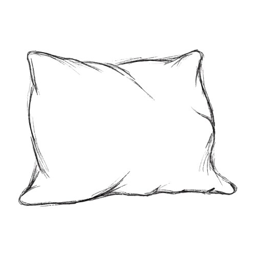 Sketch pillow black pencil drawing isolated Vector Image