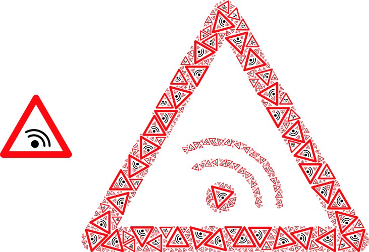Wifi warning recursion composition vector image