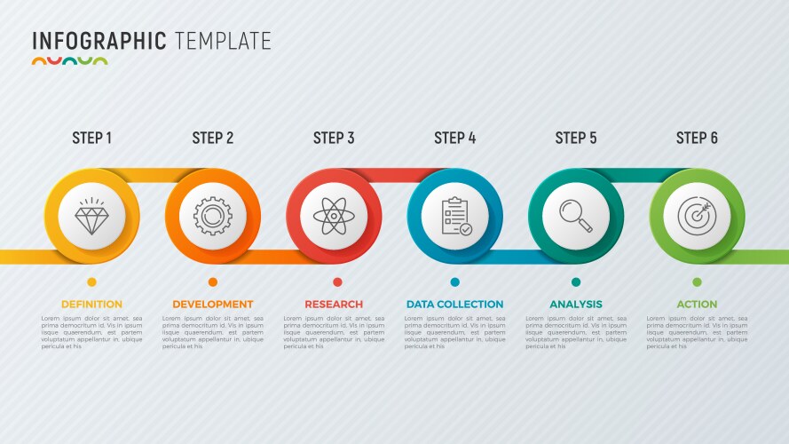 timeline chart infographic design for data vector image