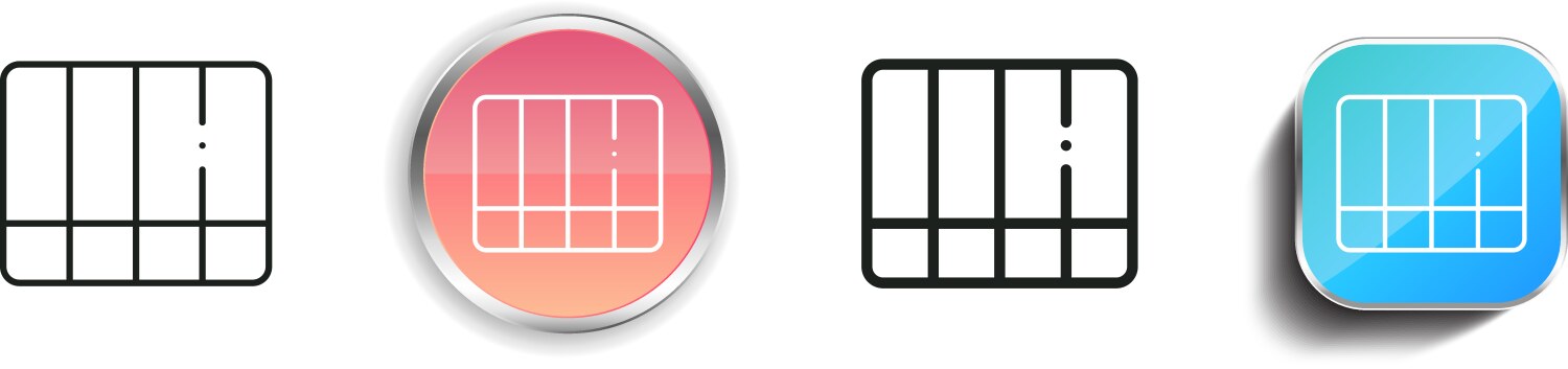 Calibration icon thin linear regular and button vector image