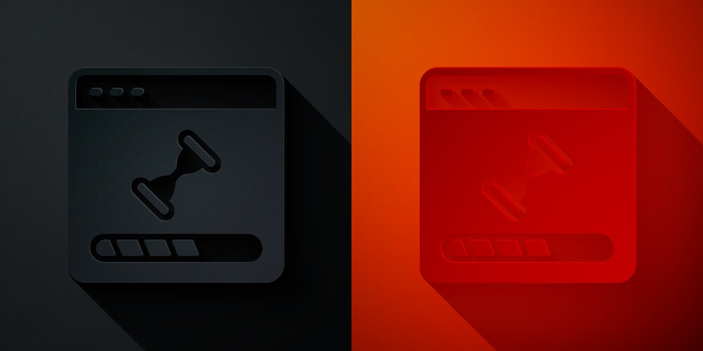 Paper cut loading a data window with progress vector image