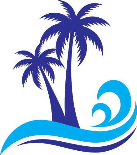 Palm wave travel logo vector image