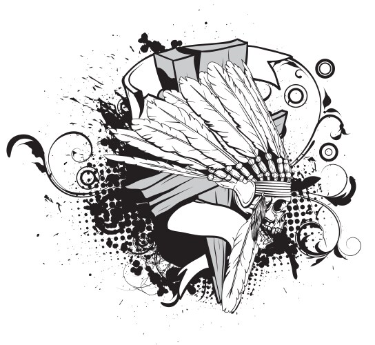 Skull Grunge Motif Vector Image