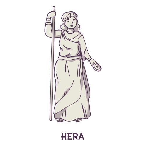 Hera hand drawn gray Vector Image