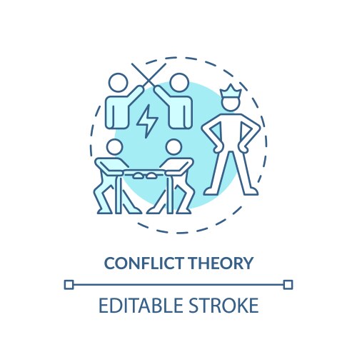 conflict theory soft blue concept icon vector