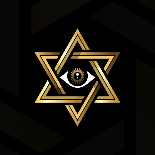 Eye of Providence Hexagram Vector Image