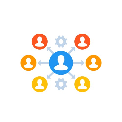 Delegation management icon on white vector image