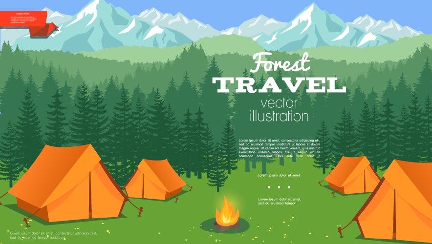 Flat summer camping template Vector Image