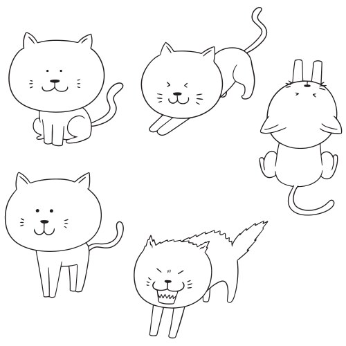 Cute Cat Faces Collection – Royalty-Free Vector | VectorStock