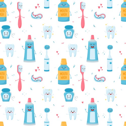 dental pattern seamless flat vector image