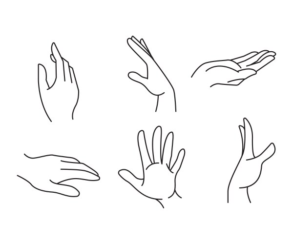 Hand gestures set Royalty Free Vector Image - VectorStock