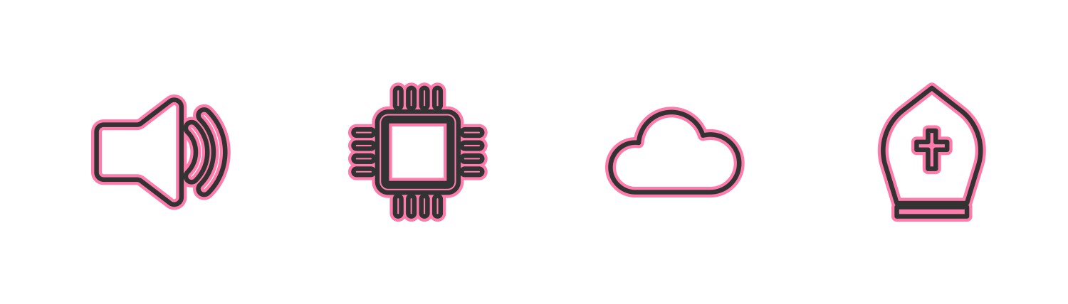 Set line speaker volume cloud processor with cpu vector image