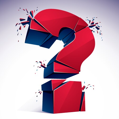 Broken question mark exploding query breaking vector image