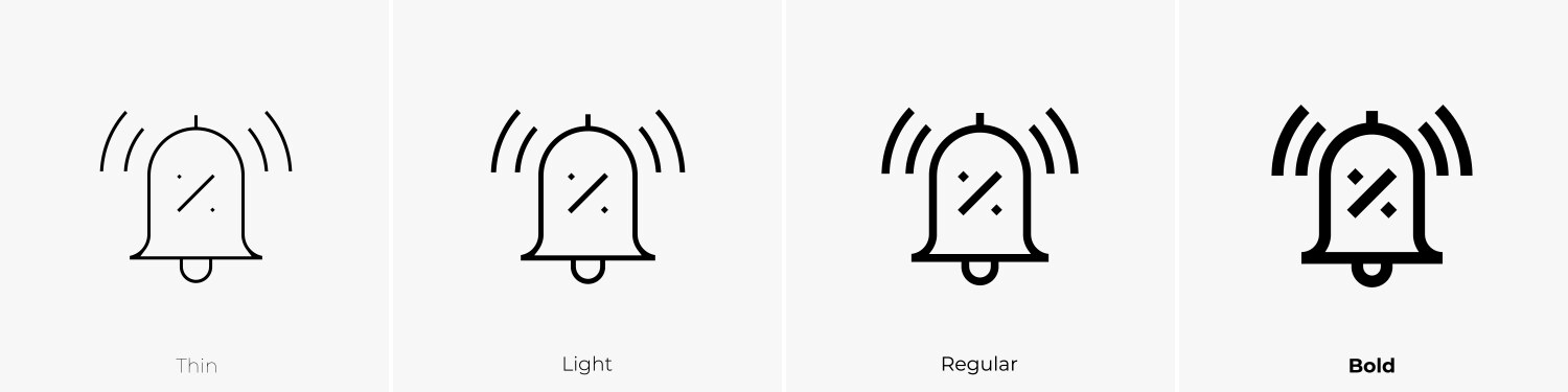 Bell boy icon thin light regular and bold style Vector Image